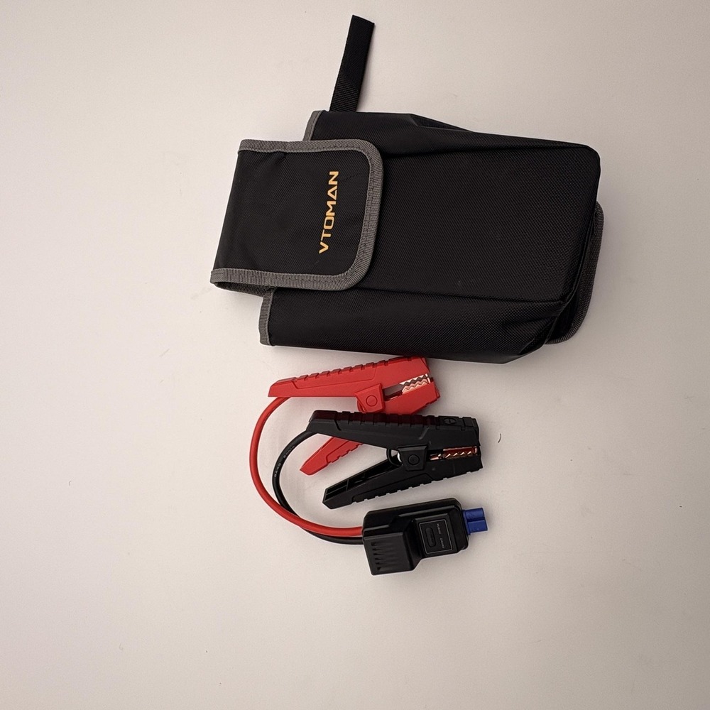 VTOMAN Jump Starter Booster Cable Clamps W/ Safety Box & Pouch Black Red Car